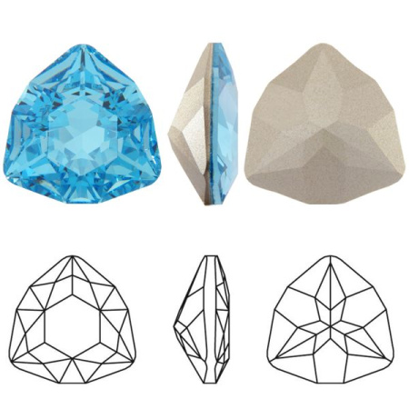 Ювелирный кристалл Swarovski, Триллиант (#4706), 7мм, аквамарин, с фольгой, 2 шт. Ювелирный кристалл Swarovski, Триллиант (#4706), 7мм, аквамарин, с фольгой, 2 шт.