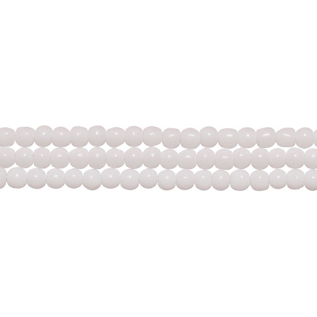 Бусины стеклянные, 4мм, белые, 75 шт., низка
