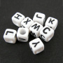 <p>
 Бюджетные бусины-буквы из акрила в форме кубиков. Размер около 6 мм, диаметр отверстия около 3 мм. Цена за набор из 10 грамм (около 60 случайных букв английского алфавита, какие-то буквы могут повторяться несколько раз, каких-то в наборе может не быть).
</p>