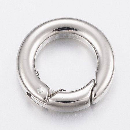 Застежка, 18х3.5мм, круглый карабин, гладкий, базовый материал - нержавеющая сталь, без покрытия, 1 шт.