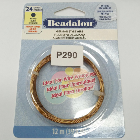 Проволока гибкая, 0.511мм, Beadalon, цвет античная латунь, моток, 12 метров <p>Качественная проволока для создания украшений и других видов рукоделия Beadalon German style wire. Базовый материал - медь, цвет античная латунь. Оттенок может отличаться от фотографии и в разных поставках. Дизайн упаковки может немного отличаться от фотографии. Толщина 24 gauge (около 0.511 мм). Намотка может состоять из нескольких частей. Цена за моток 12 метров.</p>