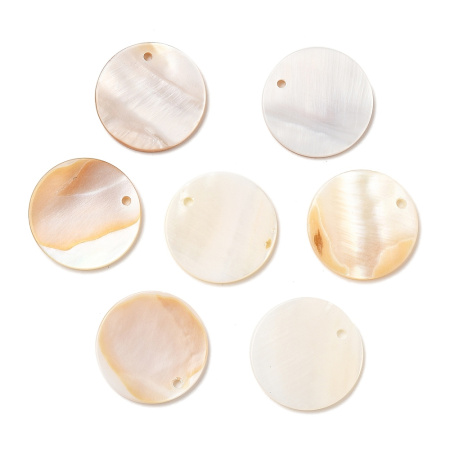 Подвеска из перламутра, 20х2мм, базовый материал - перламутр, плоский круг, 10 шт.