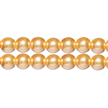 <p>
Стеклянные бусины с покрытием под жемчуг золотисто-желтого цвета. Бусины могут немного отличаться по форме и размеру, быть слегка приплюснутыми у отверстия. Оттенок может немного отличаться от представленного на фото. Цена за низку 80 см, около 70 шт.
</p>