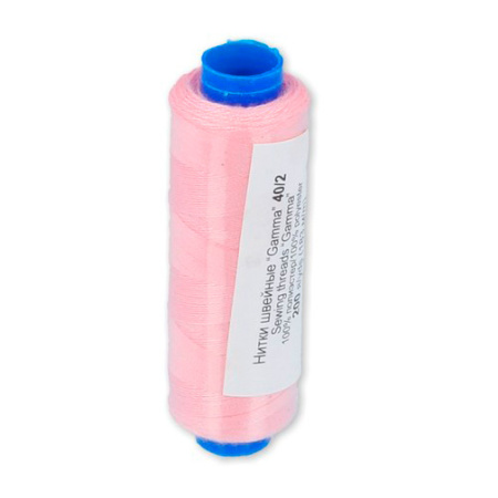 Нить полиэстеровая, Gamma, толщина 40/2, цвет №155 (розовый), катушка, 183 метра