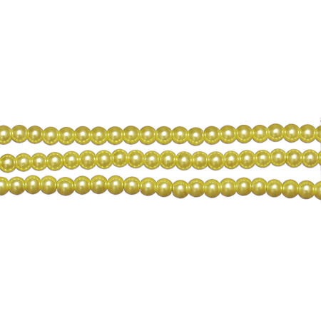 Бусина стеклянная, 4мм, жемчуг искусственный, светло-салатовый, 200 шт., низка